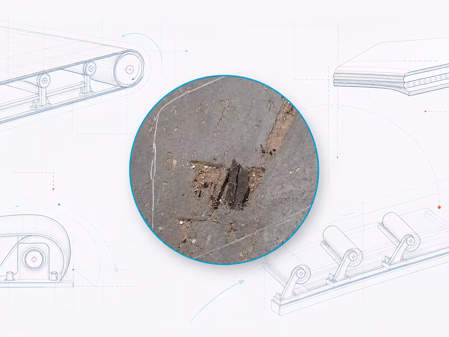 Once the carcass is punctured, the belt has lost its load-carrying capacity at that spot. That is the line between patching and replacing. (AI-generated image)